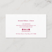 ピンクミニマリスト清掃サービスカスタム 名刺 (裏面)