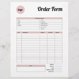 ピンクミニマリスト製品オーダー型枠  レターヘッド
