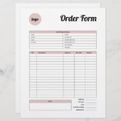 ピンクミニマリスト製品オーダー型枠  レターヘッド (正面/裏面)