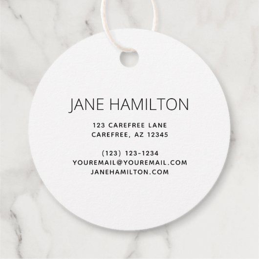 ピンクミニマリスト製品ラベル フェイバータグ (裏面)