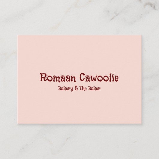 ピンクミニマリスト&エレガントベーカリー 名刺 (正面)