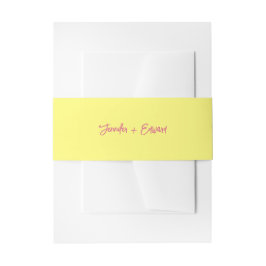 ピンクミニマルとバターイエロー結婚ズ 招待状ベリーバンド