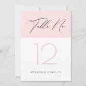 ピンクミニマルと白のタイポグラフィ表No. 招待状 (正面)