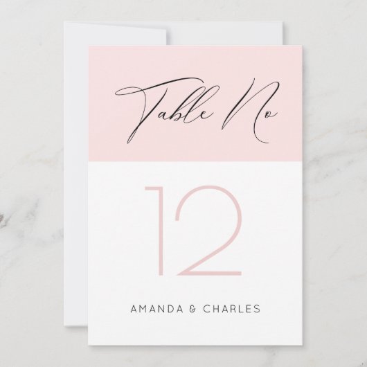 ピンクミニマルと白のタイポグラフィ表No. 招待状 (正面)