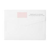 ピンクミニマルと白の幾何学的デザイン ラップアラウンドラベル (裏面)