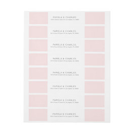 ピンクミニマルと白の幾何学的デザイン ラップアラウンドラベル