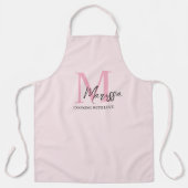 ピンクミニマルのエプパーソナライズされたロガーリーン エプロン (正面)