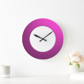 ピンクミニマルのフレームの任意の色（数字なし） ラージ壁時計 (ホーム)