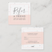 ピンクミニマルのブラシストローク紹介カード スクエア名刺 (正面/裏面)