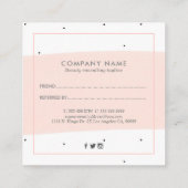 ピンクミニマルのブラシストローク紹介カード スクエア名刺 (裏面)