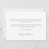 ピンクミニマルの女航海の子の赤ちゃんシャワー サンキューカード (裏面)