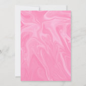 ピンクミニマルの書道芸術的抽象芸術結婚の 招待状 (裏面)