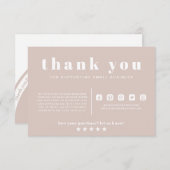 ピンクミニマルの注文を挿入、スモールビジネスに感謝 エンクロージャーカード (正面/裏面)