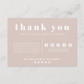 ピンクミニマルの注文を挿入、スモールビジネスに感謝 エンクロージャーカード (正面)