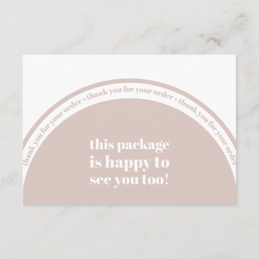 ピンクミニマルの注文を挿入、スモールビジネスに感謝 エンクロージャーカード (裏面)