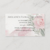 ピンクミニマルの牡丹の水彩花屋 名刺 (裏面)