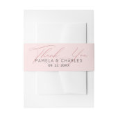 ピンクミニマルの背感謝してい景のタイポグラフィ 招待状ベリーバンド (正面例)