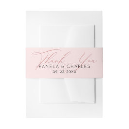 ピンクミニマルの背感謝してい景のタイポグラフィ 招待状ベリーバンド