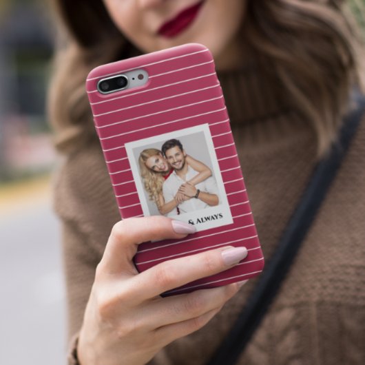 ピンクミニマルの背景あなたの写真と文字を追加 Case-Mate iPhoneケース