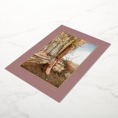 ピンクミニマルの金ゴールド結婚したの駆け落ち 箔招待状 (回転した状態)