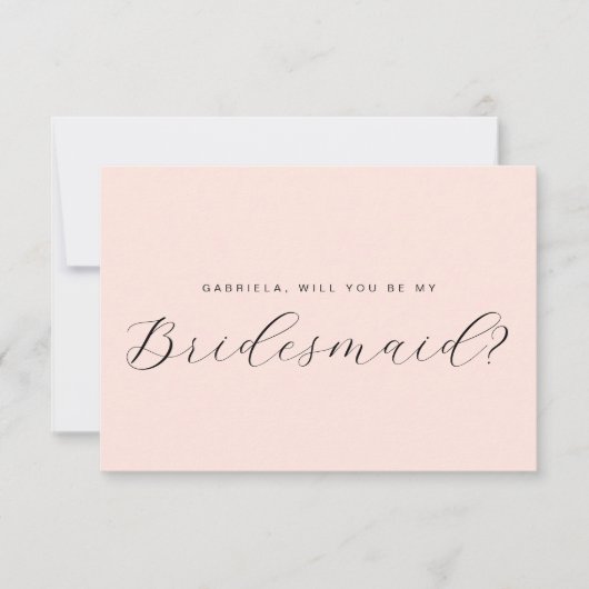 ピンクミニマルは私の花嫁介添人の提案だ 招待状 (正面)