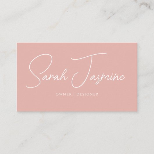 ピンクミニマルエレガントリストスキャン可能Qrcode 名刺 (正面)