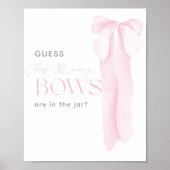 ピンクミニマルガール赤ちゃんシャワーGuess Bow ポスター (正面)