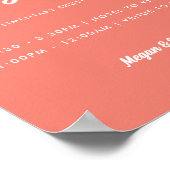 ピンクミニマルコーラル結婚のシャトルサービスの標識 ポスター (角)