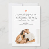 ピンクミニマルスクリプエレガントト2フォトベビーシャワー サンキューカード (裏面)