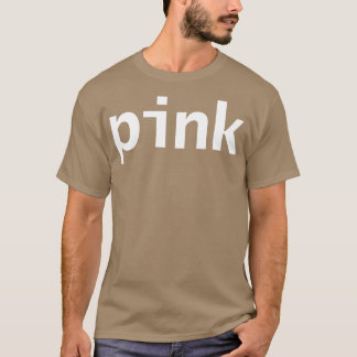 ピンクミニマルタイポグラフィホワイト文字 Tシャツ