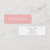 ピンクミニマルトレンディーモダン名刺 スキニー名刺 (正面/裏面)
