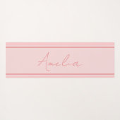 ピンクミニマルパーソナライズされた色 ヨガマット (裏面(横))