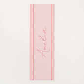 ピンクミニマルパーソナライズされた色 ヨガマット (裏面)