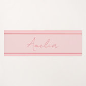 ピンクミニマルパーソナライズされた色 ヨガマット (正面(横))