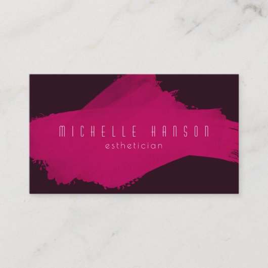 ピンクミニマルブラシのスワッシュクリエイティブ型ビジネスCa 名刺 (正面)