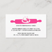 ピンクミニマルベーカリーパティシシェフケーキ 名刺 (裏面)