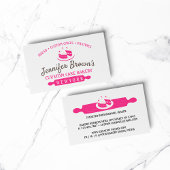 ピンクミニマルベーカリーパティシシェフケーキ 名刺