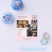 ピンクミニマルマーケティングフライヤーサロン チラシ (シングル)