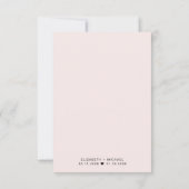 ピンクミニマルモダンのウェディングレセプション 招待状 (裏面)