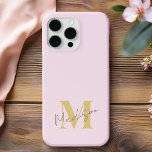 ピンクミニマルモダンイニシャルモノグラム iPhone 13ケース<br><div class="desc">ピンクミニマルモダンイニシャルモノグラム電話ケース。独自のiPhoneパーソナライズされたケースを作成しカスタムて、イニシャル名。</div>