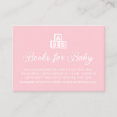 ピンクミニマルモダンリストブックベビーカード エンクロージャーカード (正面)