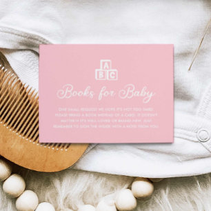 ピンクミニマルモダンリストブックベビーカード エンクロージャーカード