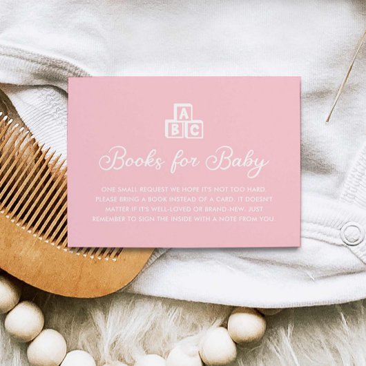 ピンクミニマルモダンリストブックベビーカード エンクロージャーカード