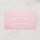 ピンクミニマルリネンのテクスチャモダンプロフェッショナル 名刺 (裏面)