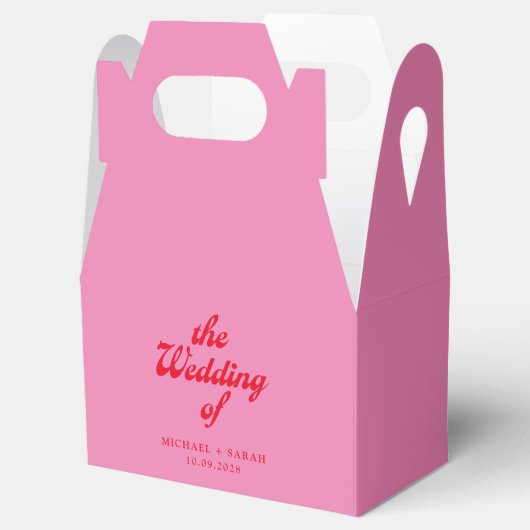 ピンクミニマルレッドレトロ結婚ズ フェイバーボックス (オープン)