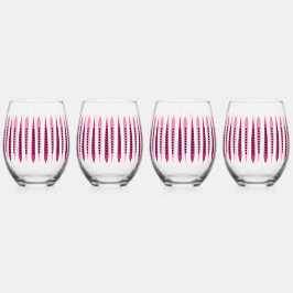 ピンクミニマルレトロインスパイア ステムなしワイングラス