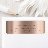 ピンクミニマルローズブラック赤面RSVPの結婚花嫁 ラベル (インサイチュ)