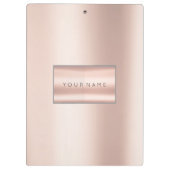 ピンクミニマルローズ金ゴールドメタリックパール赤面 クリップボード (裏面)