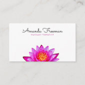 ピンクミニマルロータスフラワーマッサージセラピー 名刺 (正面)