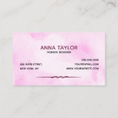 ピンクミニマル大理石スタイリッシュガーリーモダン製 名刺 (裏面)